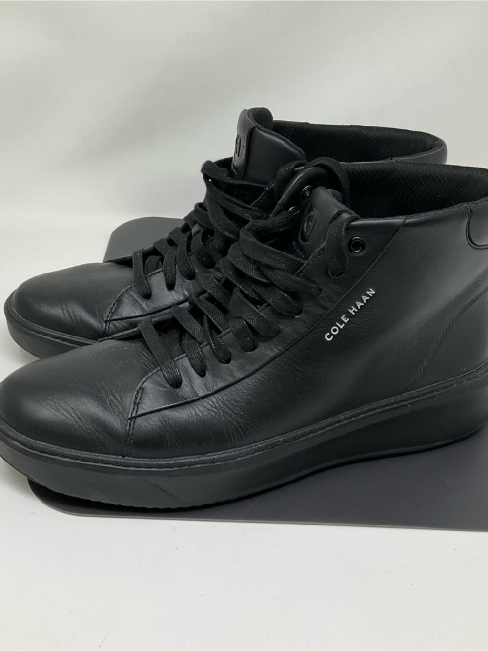 COLE HAAN GrandPro Topspin Mid Sneaker - All Black, Size 10.5
